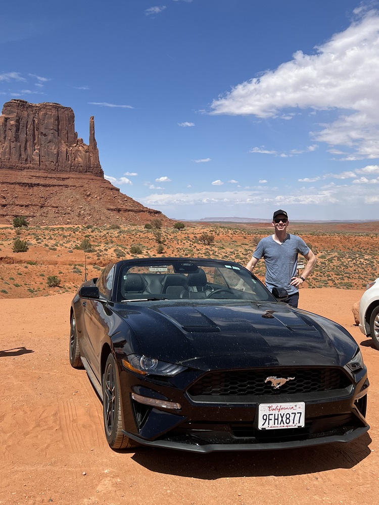 Ford Mustang in Monument Valley